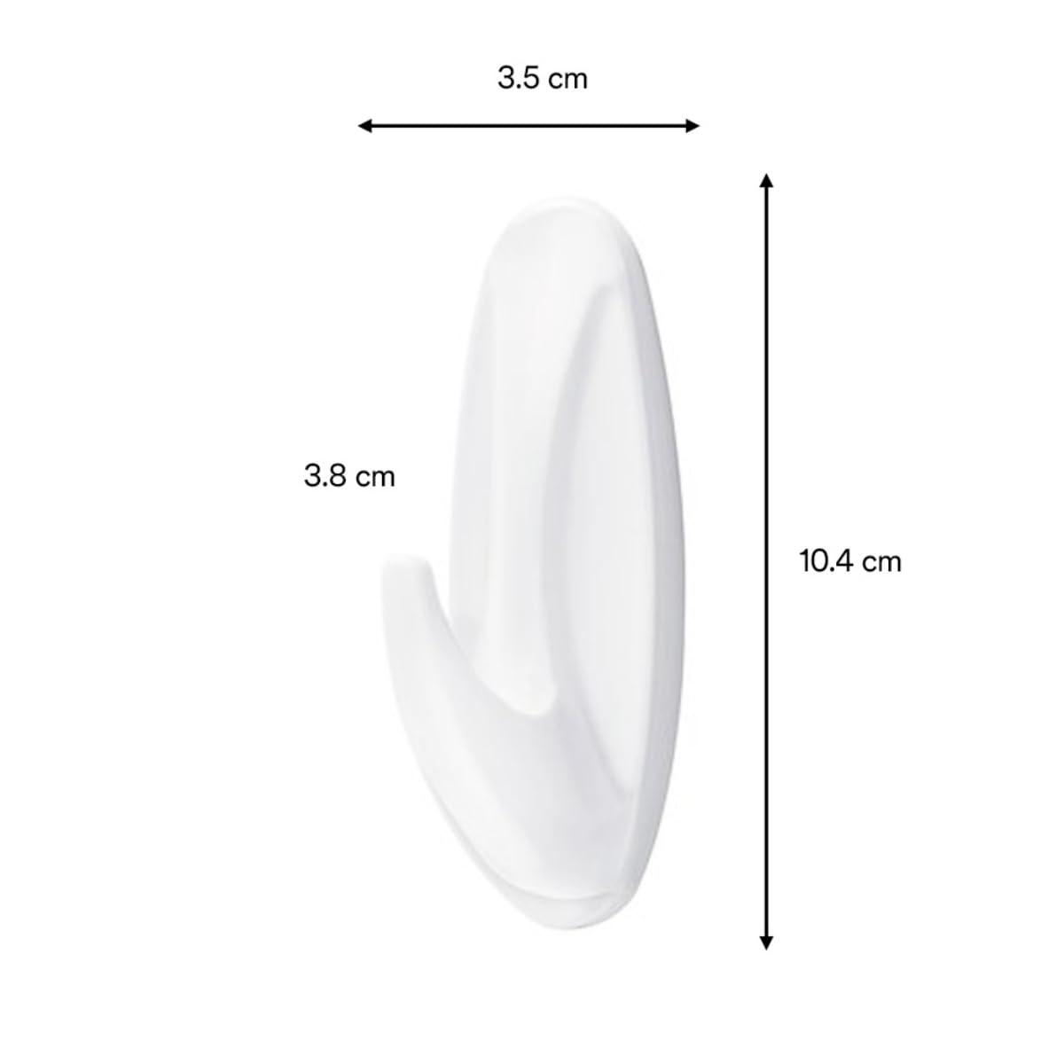 Command 3M Gancho Adhesivo sin dañar la superficie, Uso Interior, Mediano, Color Blanco, 8 piezas, Resiste hasta 1.3Kg.