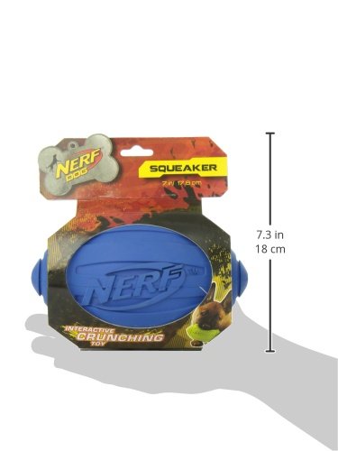 Balón de Fútbol Nerf Dog Azul con Squeaker