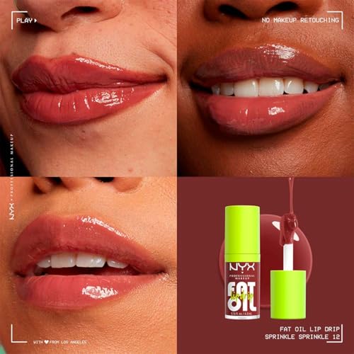 NYX Cosmetics, Fat Oil Lip Drop, Brillo Labial, Sprinkle Sprinkle
