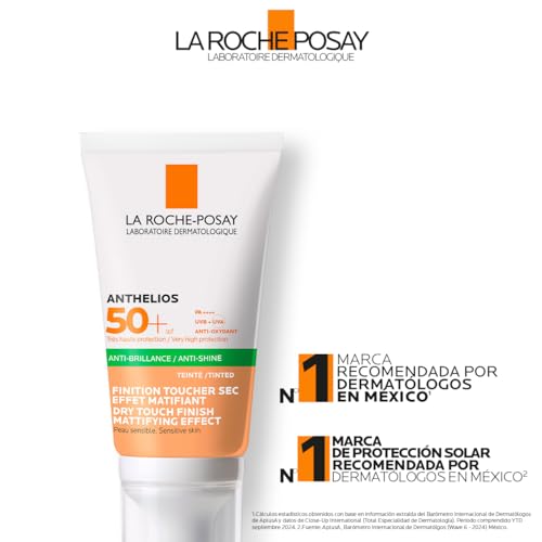 La Roche Posay Anthelios Toque Seco con Color FPS 50+ Protector Solar Facial para Piel Grasa, 214.2 ml