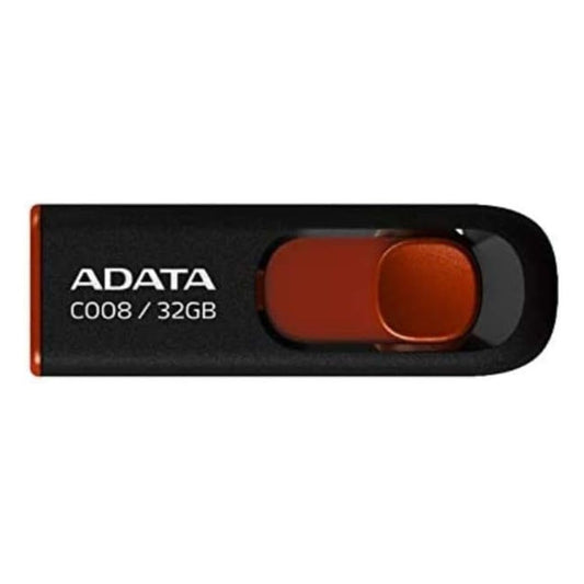 Memoria Flash USB 2.0 ADATA Negro con Rojo 32 GB Deslizable