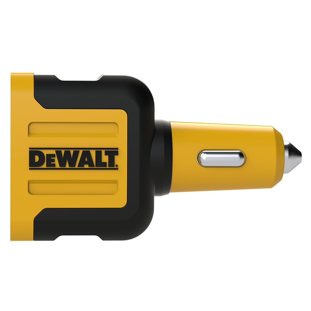 DEWALT USB C Cargador de Coche, 120W 2-Puerto PD 3.0 Tipo C Adaptador, PPS Carga Rápida con Power Delivery para iPhone 16 15 14 13 12 11 X XS Pro MAX Mini, Galaxy S22/S20/S10, Pixel, iPad/iPad Mini