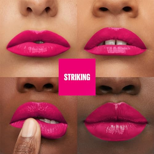 Maybelline Labial líquido brillante de larga duración, Superstay Vinyl Ink tono Striking 150, 4.2ml