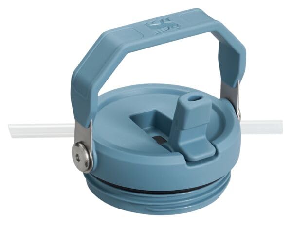 Vaso Stanley Azul Marino con Popote Abatible y Asa de Acero Inoxidable Aislado, Resistente a Fugas, 20 Onzas