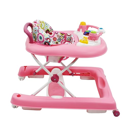 Andadera PRINSEL Rosa 3 en 1 con Asiento Acolchonado y Tablero Interactivo para Bebé