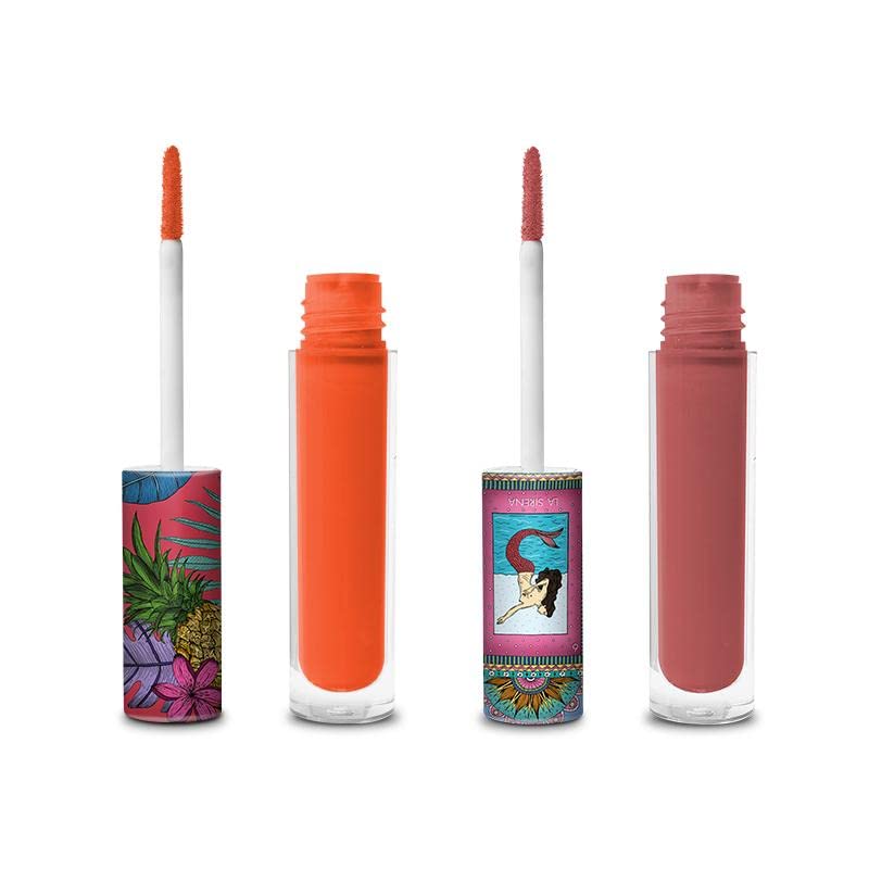 Yuya - Republic Cosmetics Set de 2 Labiales Líquidos "Papaya", Color Naranja