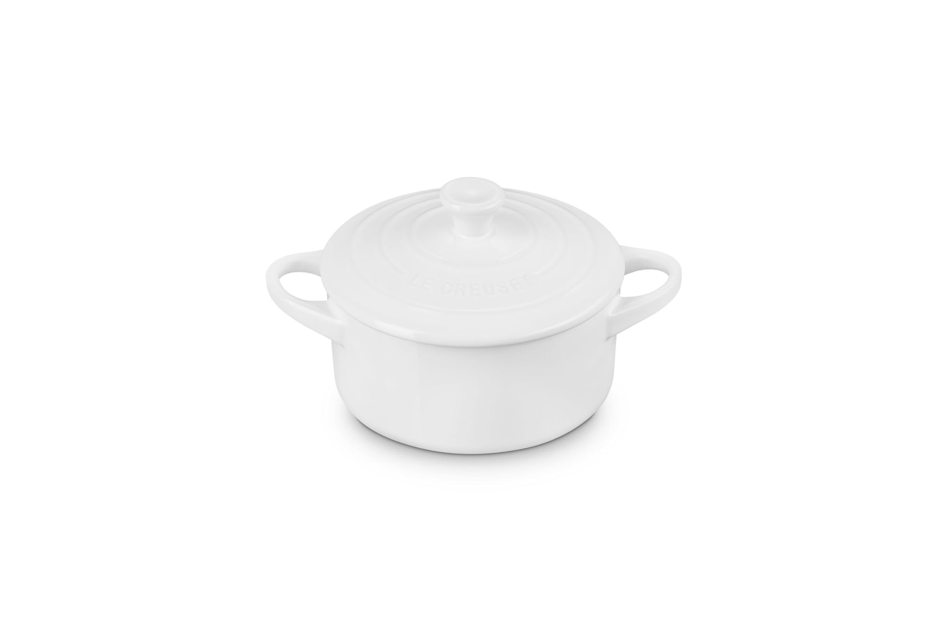 Le Creuset Cocotte redondo de gres pequeño, 14 onzas, blanco