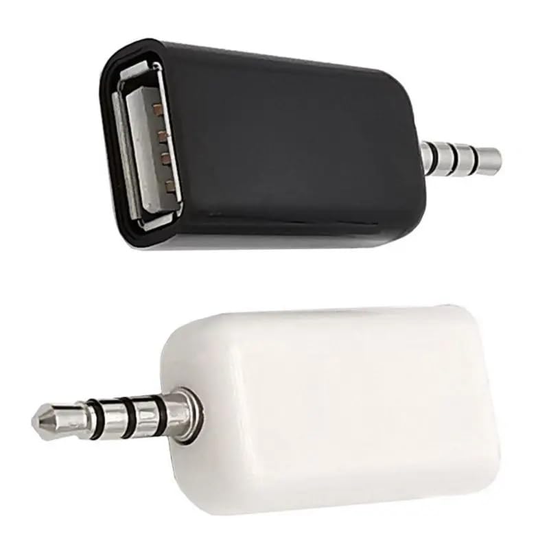 Adaptadores de Audio AUX a USB A ThtRht Negro Paquete de 2 para Coche