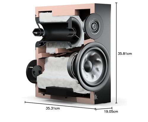 Altavoz de Estantería Polk Audio Reserve R200 Negro con Audio Dinámico y Detallado para Cine en Casa