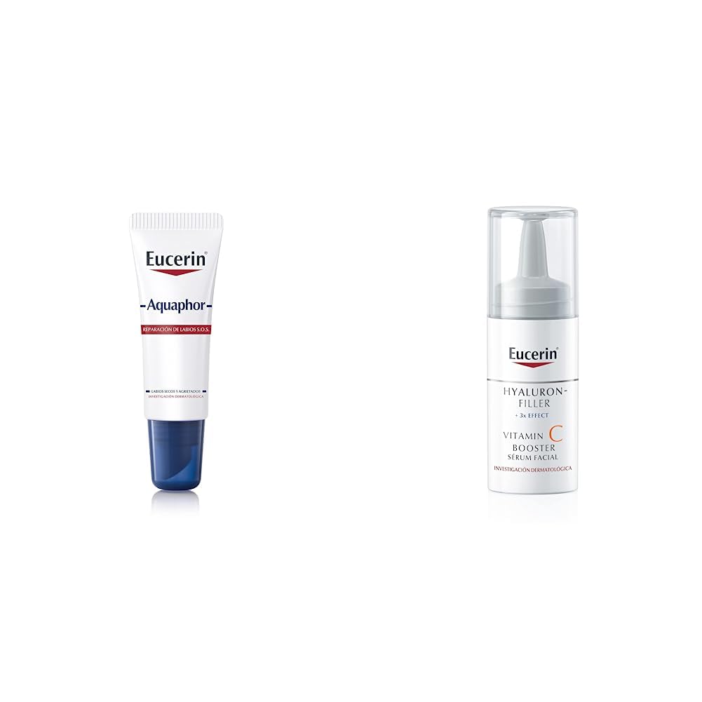 Eucerin Kit Labial y Sérum Facial con Vitamina C y Ácido Hialurónico, Repara, Calma, Hidrata e Nutre Labios Secos y Agrietados, Rellena Visiblemente Líneas de Expresión, 10ml Labial, 8ml Sérum Facial