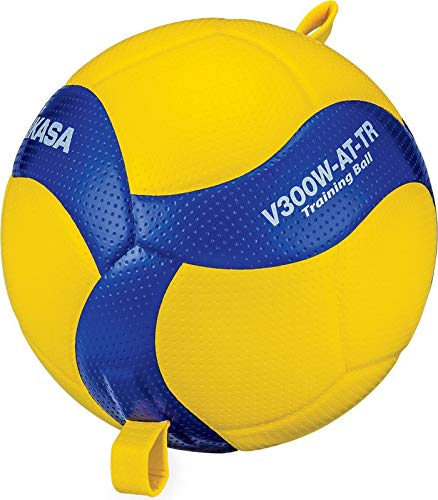 Mikasa V300W-AT-TR - Balón de Voleibol de Entrenamiento Atado, Azul/Amarillo