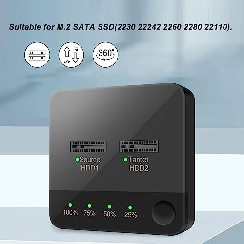 Duplicador SSD M.2 Dpofirs Plata Doble Bahía Tipo C sin Herramientas