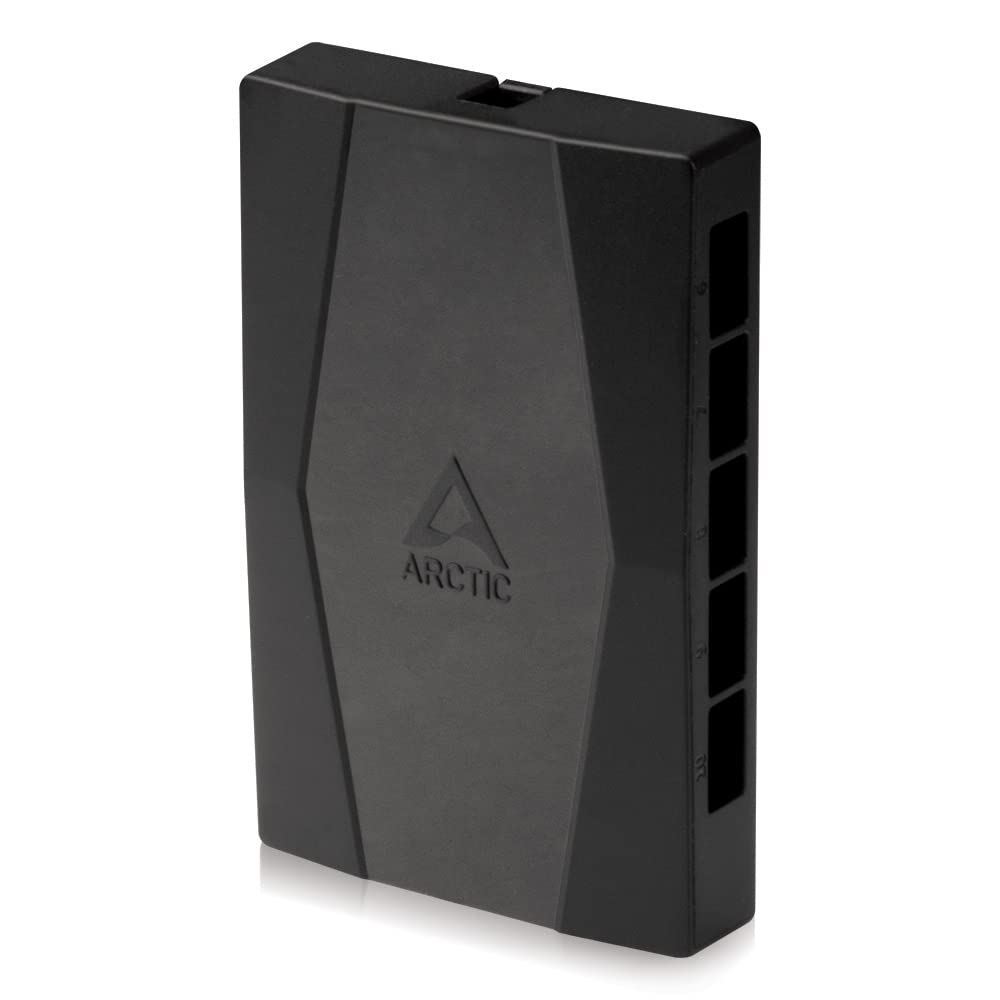 ARCTIC Case Fan Hub - Distribuidor de Ventiladores PWM de 10 Veces con Potencia SATA - Negro