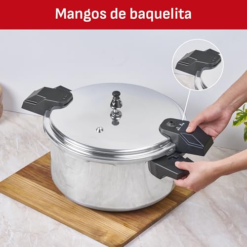 Olla Express T-fal Plateada 12 L con Cinco Sistemas de Seguridad