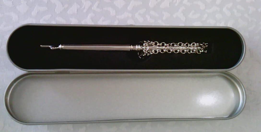 Puntero de Libro Torah Yad Silver Acabado con Encanto de Cuentas 20 cm para Regalo de bar bat Mitzvah