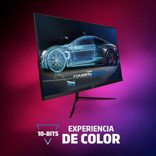 GAME FACTOR MG650 Monitor Gamer 27 Pulgadas 2K 75Hz 2560x1440p QHD IPS Plano 2ms 10 bits FreeSync Frameless HDMI DP Negro DisplayPort Pc Gamer Xbox Playstation Animacion Fotografia y Video Oficina