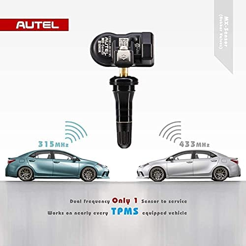 Autel MaxiTPMS MX - Sensor 12 unidades de tallo de goma 315/433MHz TPMS Sensor universal de neumáticos programado por TPMS Tool TS401 TS408 TS508 TS601 TS608 MK808TS MX808TS MS906TS ITS600