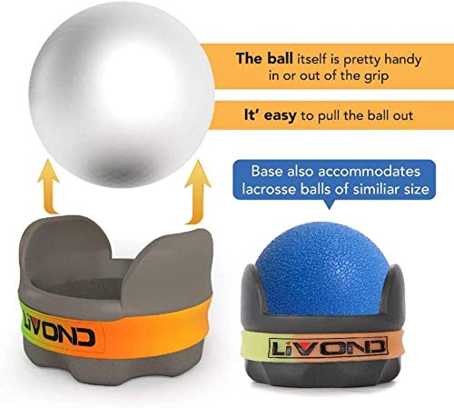 LiVOND - Rodillo de masaje para punto de activación, tejido profundo, alivio del estrés, herramienta de rodillo manual para cuello, hombros, espalda, pies, músculos de las piernas (bola de rodillo de acero inoxidable, 6,35 cm)
