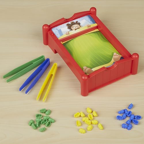 Hasbro Gaming Pulgas Locas - Juego de Mesa con 1 Tablero, 36 Piezas de Colores y 3 Pinzas para 2 o 3 Jugadores a Partir de 4 años