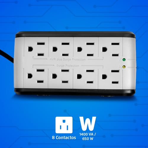 Regulador de Voltaje Vorago AVR-200 con Supresor de Picos para Oficina y Hogar