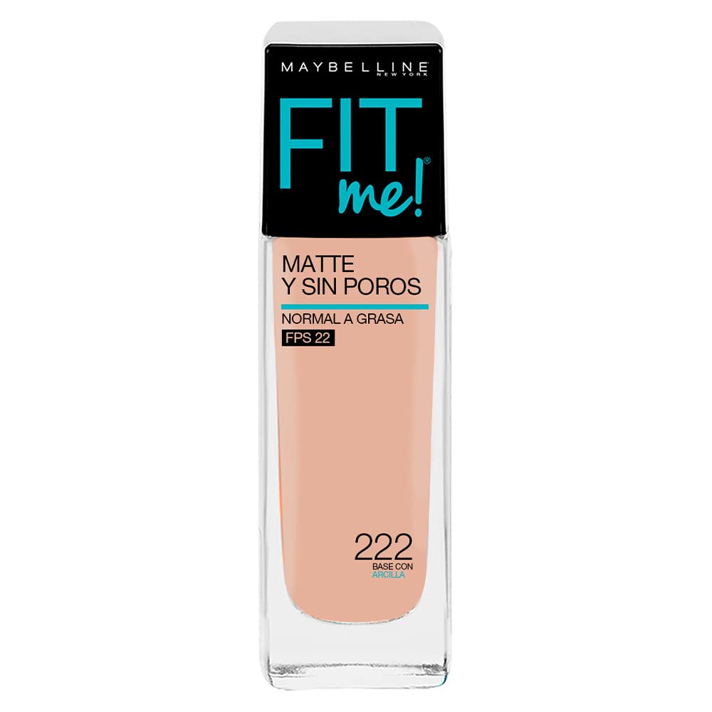 MAYBELLINE Maquillaje en polvo fit me matte & poreless powder 128 nude, new york + Base de Maquillaje Fit Me Matte, 128 Warm Nude