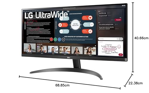 LG Monitor 29WQ500 IPS FHD(2560 x 1080) Multi tasks 29 Pulgadas Ultra Wide,100 Hz, 5 ms (GtG), Contrast Ratio de 1000:1, Compatible con AMD Freesync
