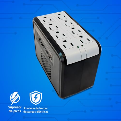 Regulador de Voltaje Vorago AVR-200 con Supresor de Picos para Oficina y Hogar