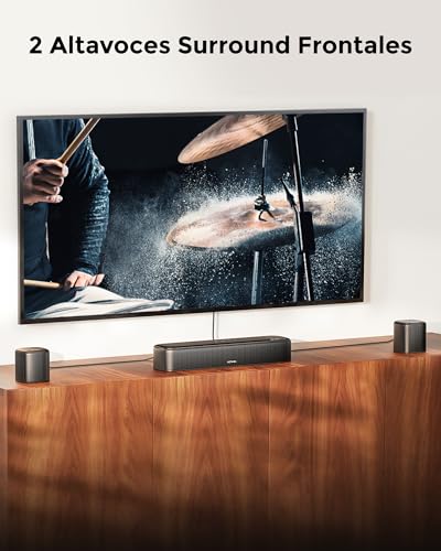 ULTIMEA 7.1CH Barra de Sonido con Dolby Atmos, Subwoofer para Teatro en Casa, Sistema de Audio Envolvente para TV con 4 Altavoces Satélite, Control por App, HDMI eARC, Aura A60