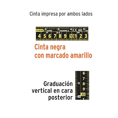 Flexómetro Truper Negro contra Impactos 5.5 m Cinta de 25 mm