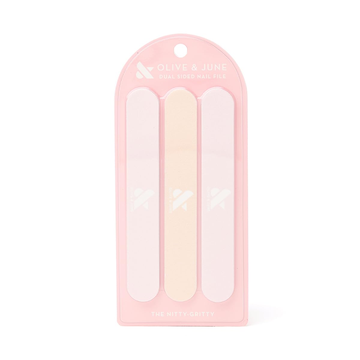 Olive & June Paquete de limas de uñas | 3 limas de doble cara para alisar y dar forma | 2 limas de estilo salón para manicura y pedicura | Herramientas de uñas de calidad profesional para uso en casa