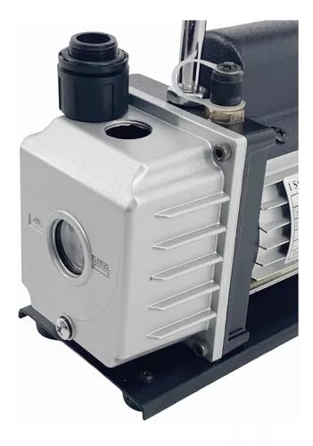 FIXITFAST Bomba de vacío rotativa de paletas de una etapa 3CFM 5 Pa 1/3HP para aire acondicionado refrigerante HVAC herramienta de aire, puerto de entrada abocardado Capacidad de aceite 225ml Negro