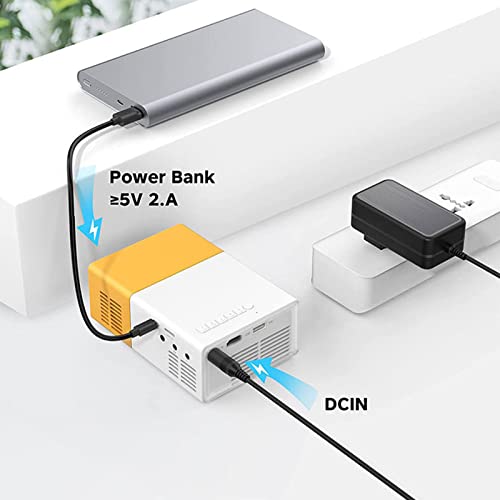 Goshyda Mini, Portátil LED para Cine en Casa, Proyector de Películas con Interfaces HDMI y USB, 200 Lumen, 1080P, 4:3, 1-2.5m, 60 Pulgadas, Incluye Control Remoto y Adaptador de