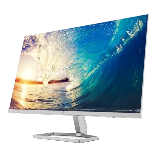 HP Monitor M27fw Full HD, IPS, 1920 x 1080, 75 Hz, 5ms GtG, 27", FreeSync, Antirreflejante, Luz Azul Baja, Ultra Delgado, Micro Bordes, Ajustable, VGA, HDMI, Plata/Blanco (2H1A4AA)