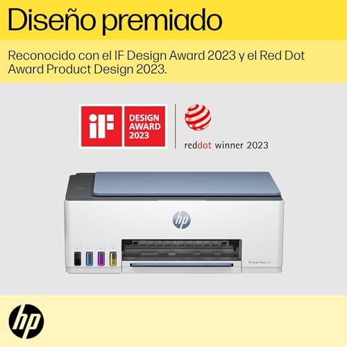 HP Impresora Multifuncional Smart Tank 525, Tinta Continua, Color, USB, Dúplex (Doble Cara) Manual, hasta 2 años de Garantía* (1F3W3A)