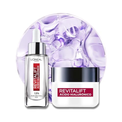 L'Oreal Paris Serum Facial Anti Arrugas Acido Hialuronico Revitalift L'Oreal Paris + Crema hidratante anti-líneas de expresion Revitalift Ácido Hialurónico Día de L'Oréal Paris, 50 ml