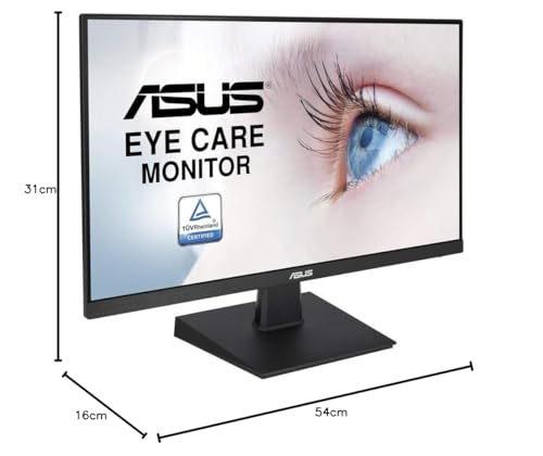 Asus Monitor sin marco 23.8" VA24EHE, panel IPS, 75Hz, Eye Care, Full HD, Adaptive-Sync/ FreeSync, Low Blue Light, Flicker Free, montable en la pared