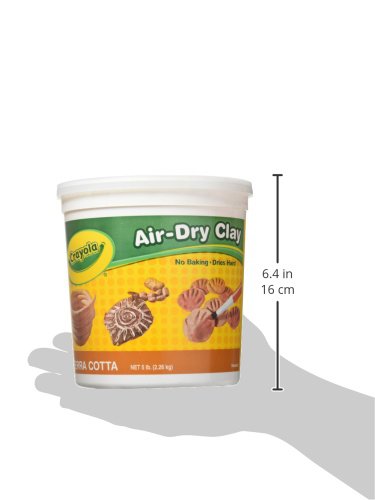 Crayola Arcilla Seca al Aire, Terra Cotta, Cubo resellable de 5 Libras, Arcilla modeladora para niños