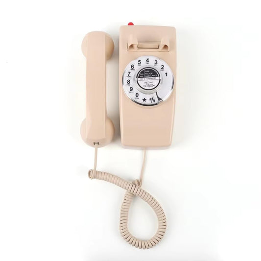 Teléfono fijo vintage TRIMLINE con cable, teléfono de línea fija fácil de montar en la pared, teléfonos rotatorios antiguos para personas mayores, remarcado del último número, timbre fuerte, teléfonos
