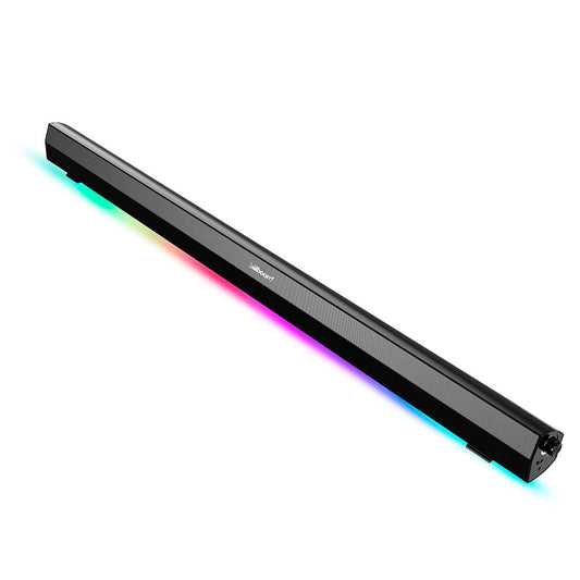 Billboard Barra De Sonido Carbono Chroma Soundbar 2.0 | Luz LED con 7 Modos | Entradas Óptica y Auxiliar | Control Remoto