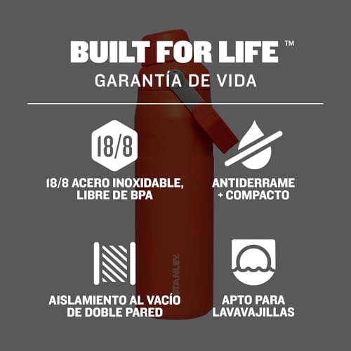 Botella Stanley IceFlow Aerolight Tigerlily 709 ml, con Tapa de Flujo Rápido, Aislamiento de Doble Pared, Mantiene Bebidas Frías, Termo Acero Inoxidable libre de BPA, Botella Stanley 24 oz