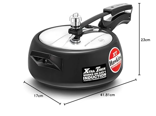 Hawkins - olla de presión Contura con base extra gruesa anodizada dura para inducción, 3,5 L (negro)