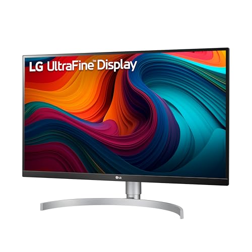 Monitor de Computadora LG Ultrafine 27 Pulgadas Blanco Plateado UHD 4K IPS con VESA DisplayHDR 400, AMD FreeSync y USB-C