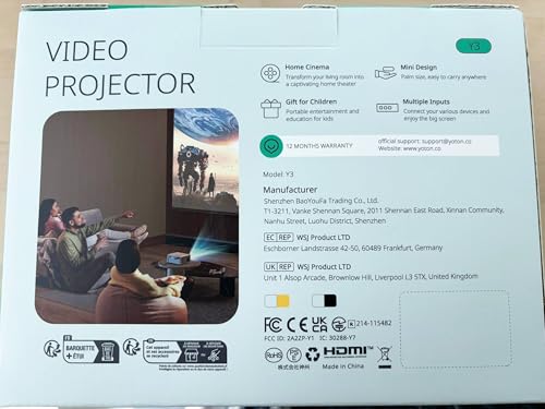 Mini Proyector YOTON Blanco 1080P Compatible iOS/Android Para Niños