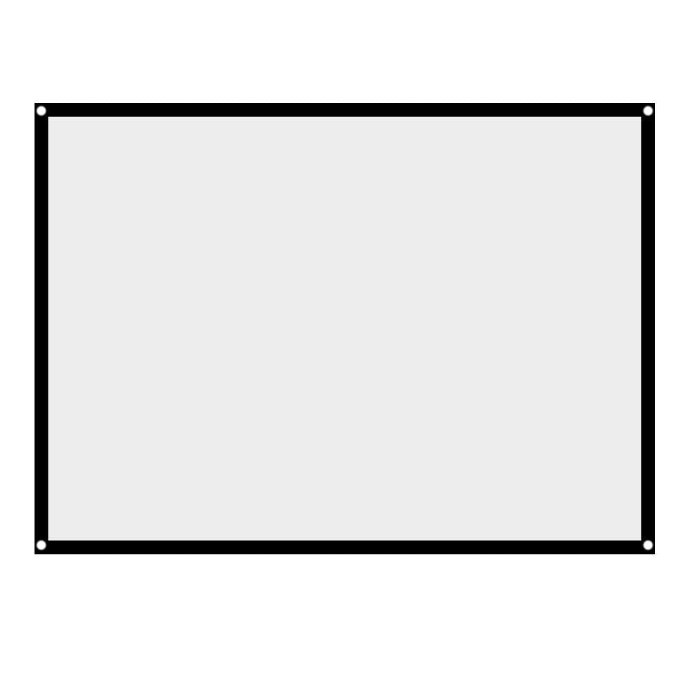 S erounder Pantalla de portátil de 60-100 Pulgadas, Pantalla de proyección de poliéster sin Arrugas HD 4: 3 Plegable con ángulo de visión Visual para Cine en Interiores y