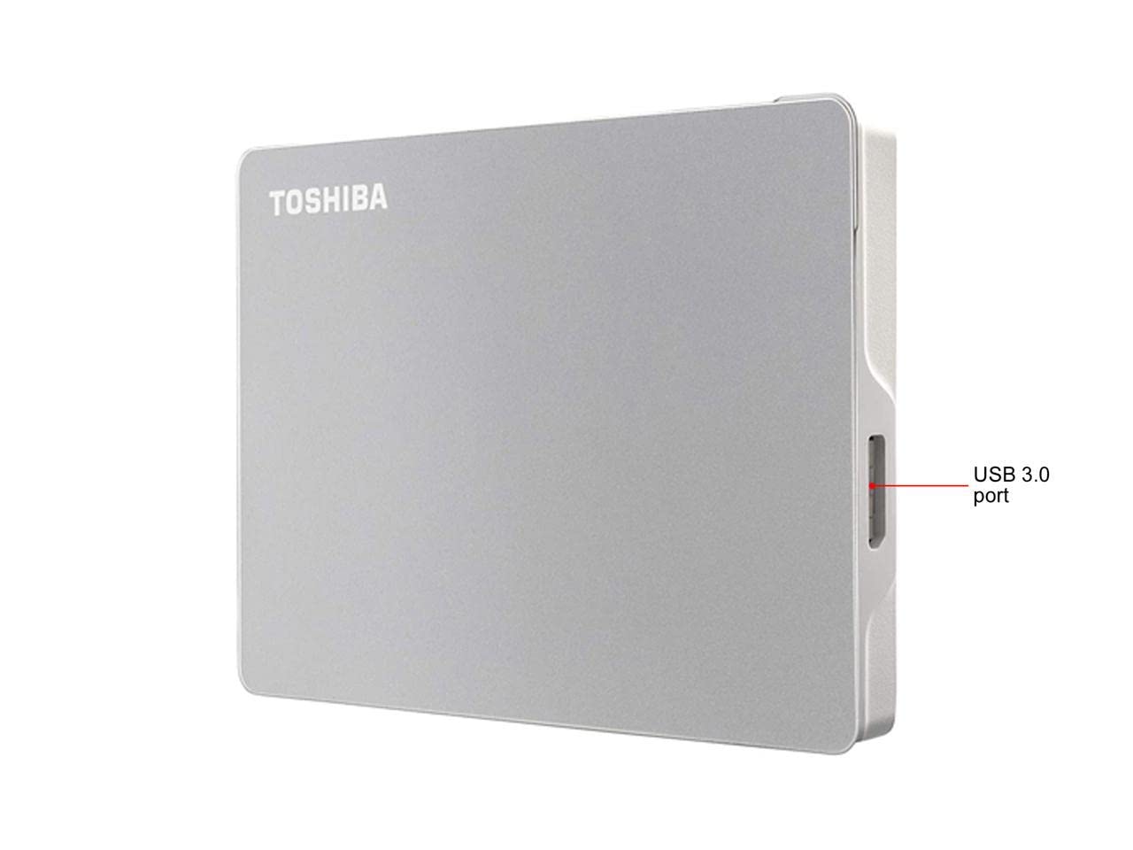 Disco Duro Externo Portátil Toshiba Canvio Flex Plateado 2 TB USB-C USB 3.0