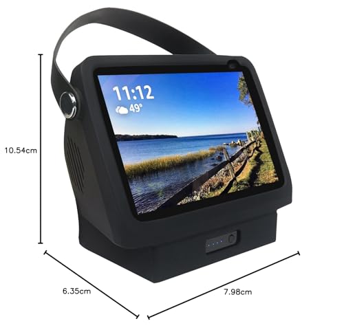 Base de batería para Show8 de 1ª y 2ª generación, portátil Show8 2ª cargador, soporte de batería para altavoz Smarts 15600 mAh, 9.5 horas de tiempo de trabajo con asa, negro..