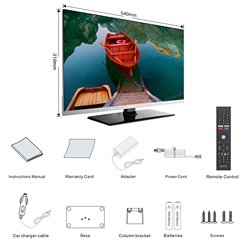 SYLVOX - TV Inteligente de 32 Pulgadas de 12 voltios FHD 1080P Reproductor de Disco de Video Digital ARC CEC WiFi Integrado Soporte de conexión inalámbrica, Adecuado para Caravana, Cocina, recámara,