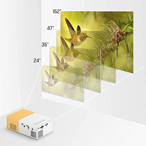 Goshyda Mini, Portátil LED para Cine en Casa, Proyector de Películas con Interfaces HDMI y USB, 200 Lumen, 1080P, 4:3, 1-2.5m, 60 Pulgadas, Incluye Control Remoto y Adaptador de
