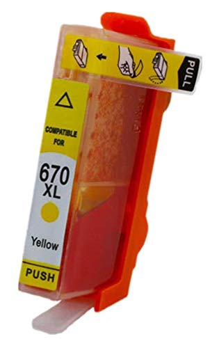 GENERICOS Cartuchos Compatible Kit 4 Colores 670 XL , Cartucho Amarillo , Magenta , Cian Y Negro. 4 Piezas ( 1 PZA. DE Cada Color)