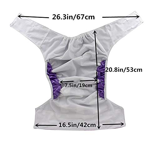 Sigzagor - Pañal de tela para adolescentes y adultos, reutilizable, lavable para discapacidad (flores de ardilla)